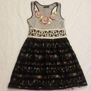 Anthropologie Mixed Media Embellished Dress